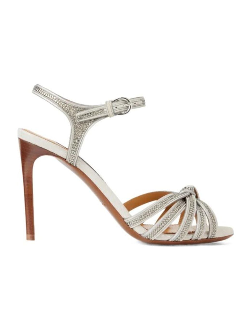 Ralph Lauren White 95Mm Embellished Knot Heeled Sandals