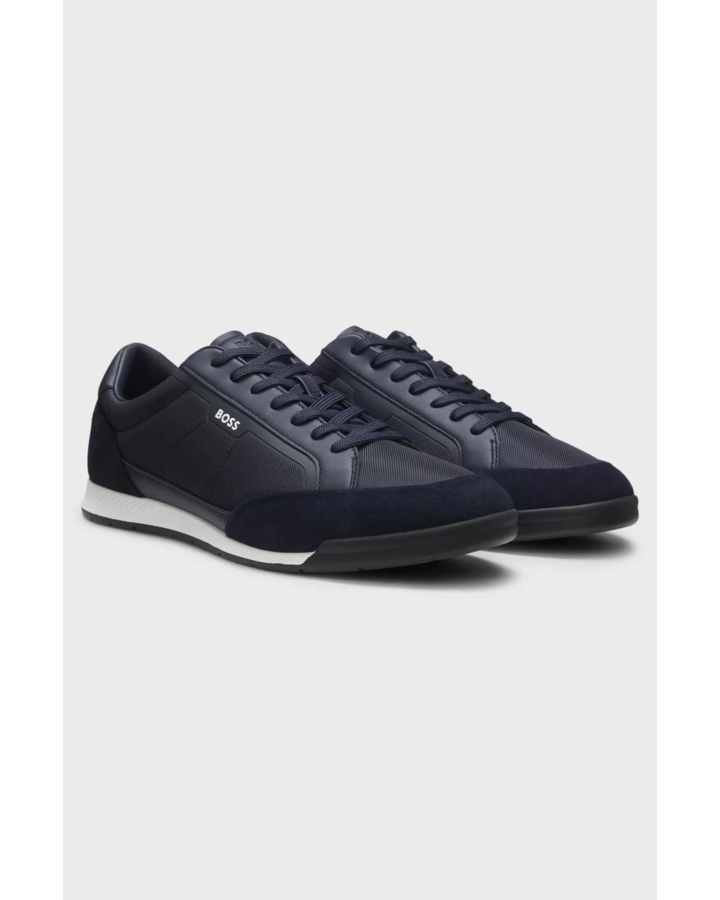 Boss Blue Nitan Panelled Sneakers for men