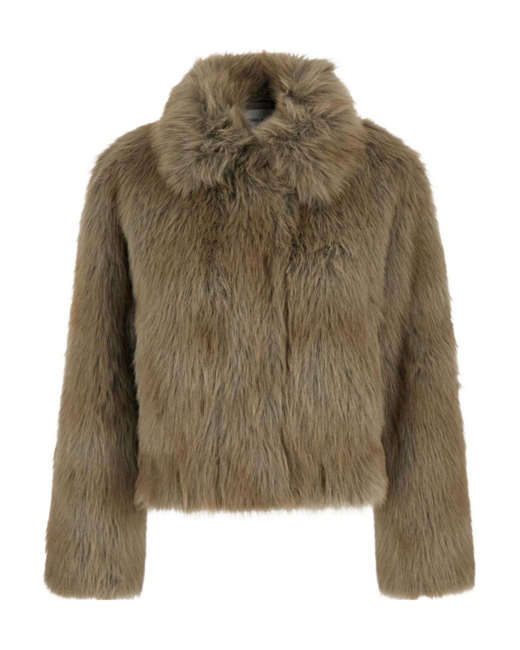 Stand Studio Green Lena Faux Fur Short Coat