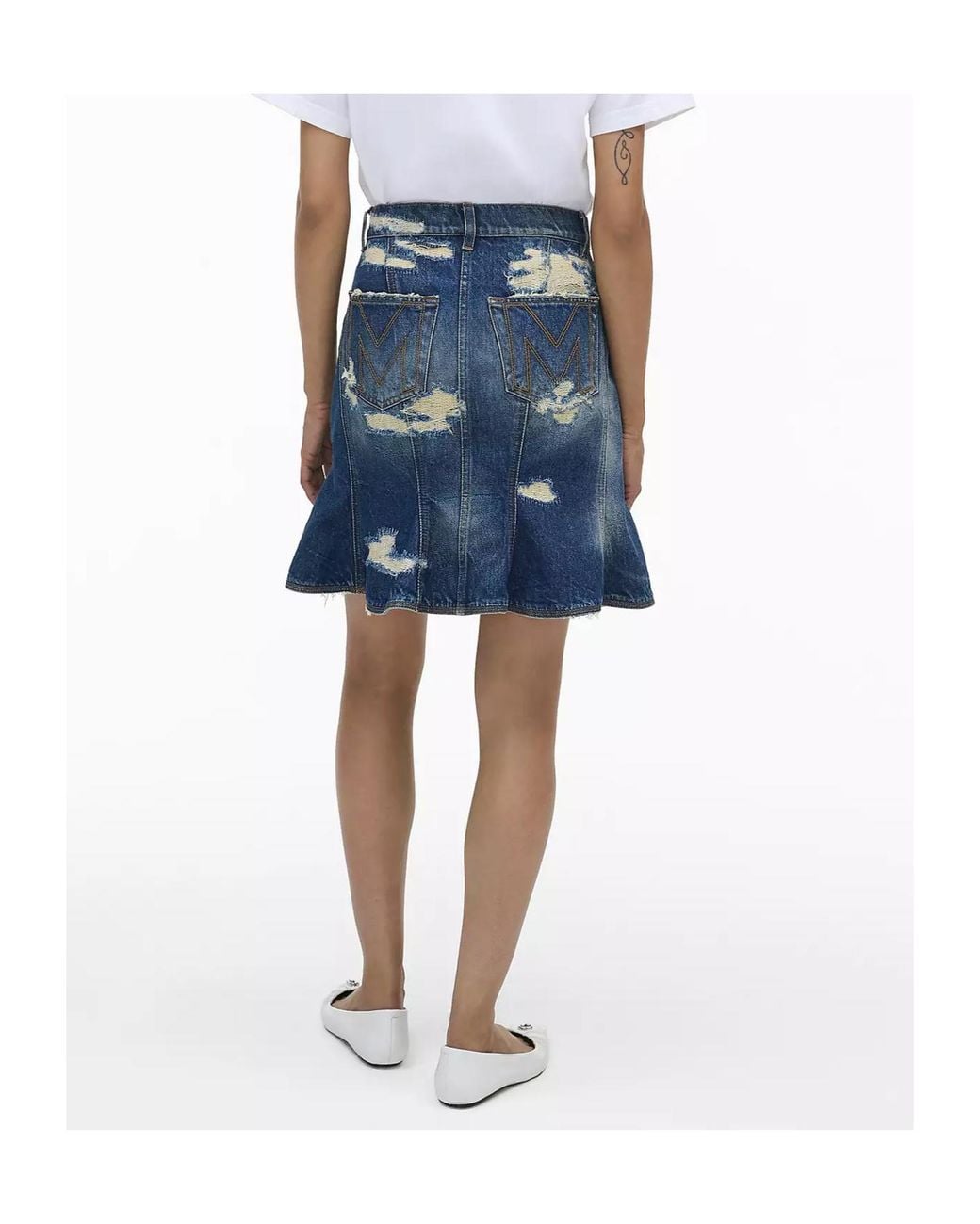 Marc Jacobs Blue The Rip And Repair Fluted Mini Skirt