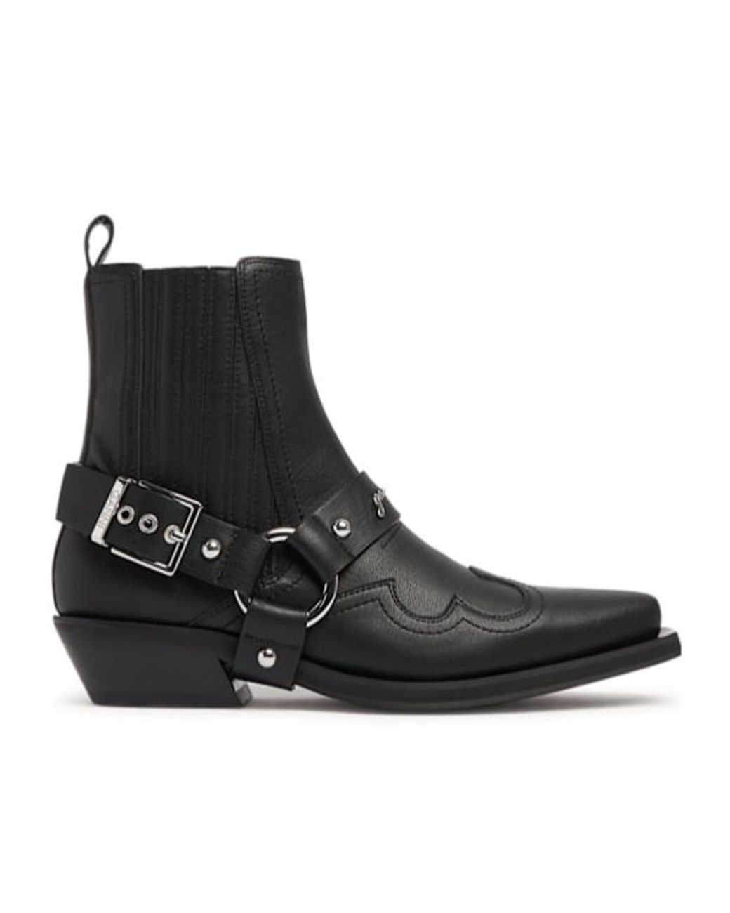 Ganni Square-Toed Short Boots in Black | Lyst