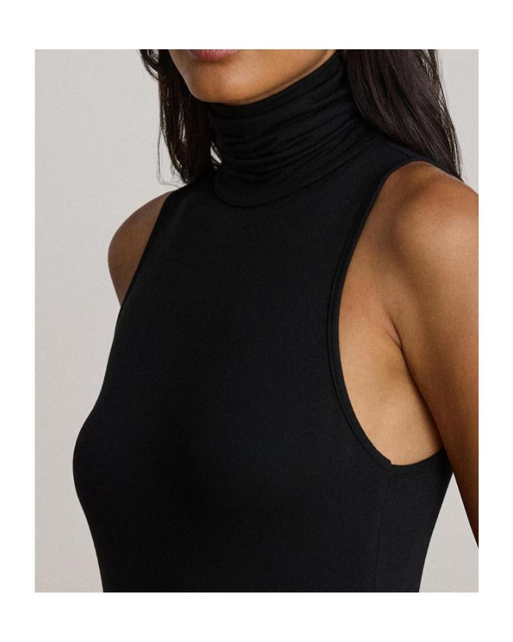 Ralph Lauren Black Sleeveless Turtleneck Maxi Dress