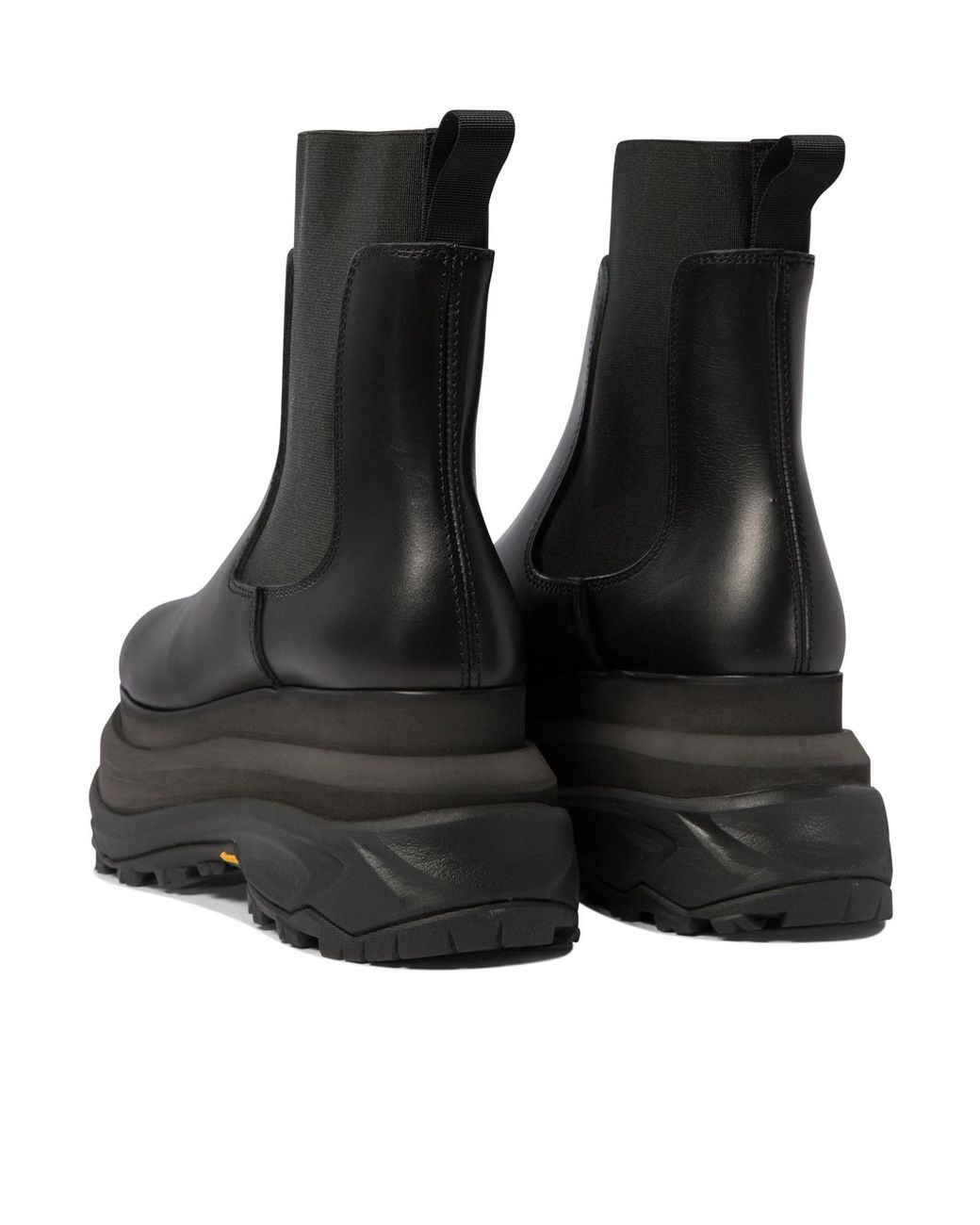 Sacai Black Chelsea Leather Ankle Boots