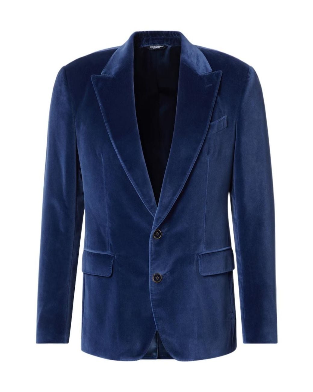Dolce & Gabbana Blue Cotton Velvet Blazer for men