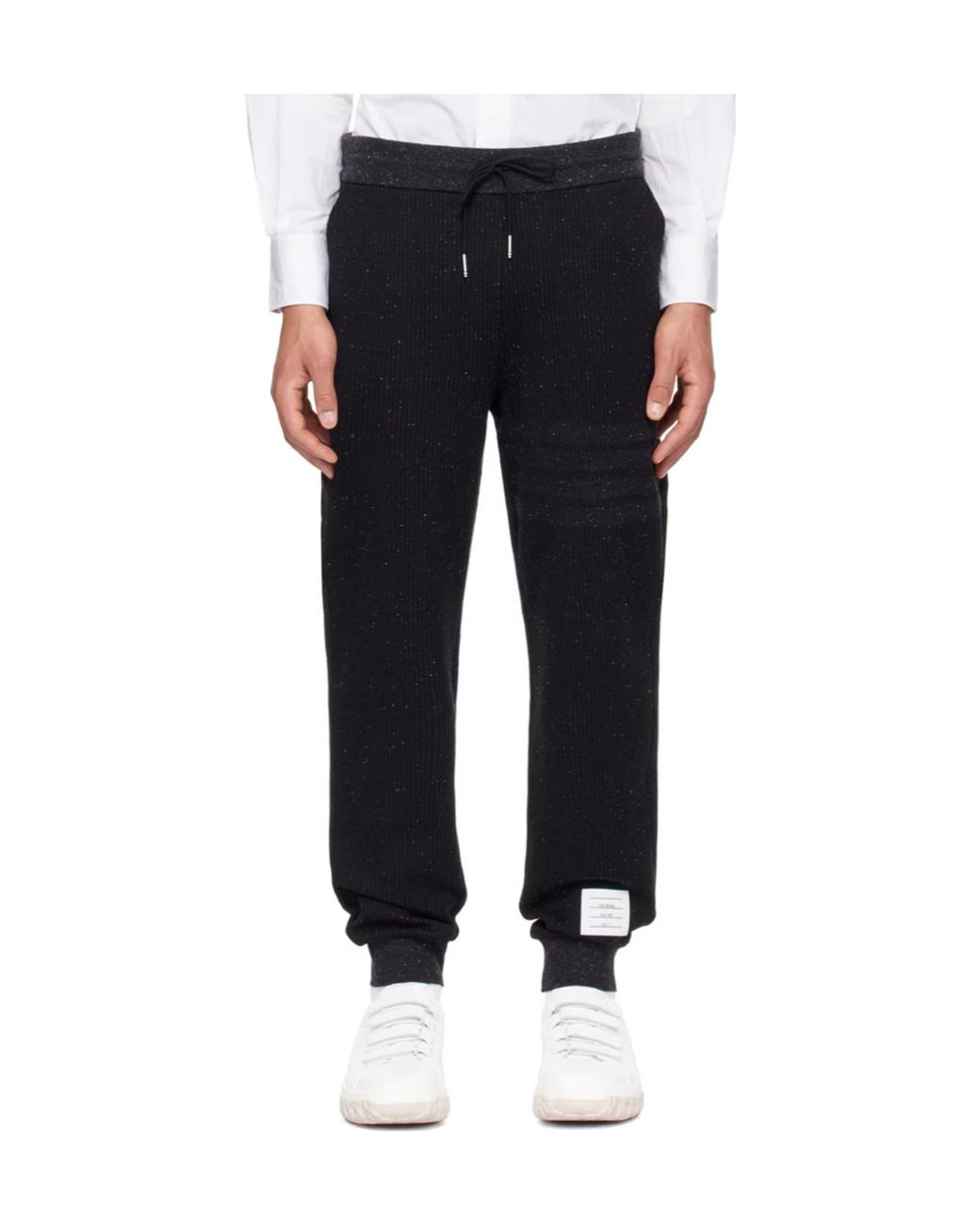 Thom Browne Black Drawstring Knitted Track Pants for men