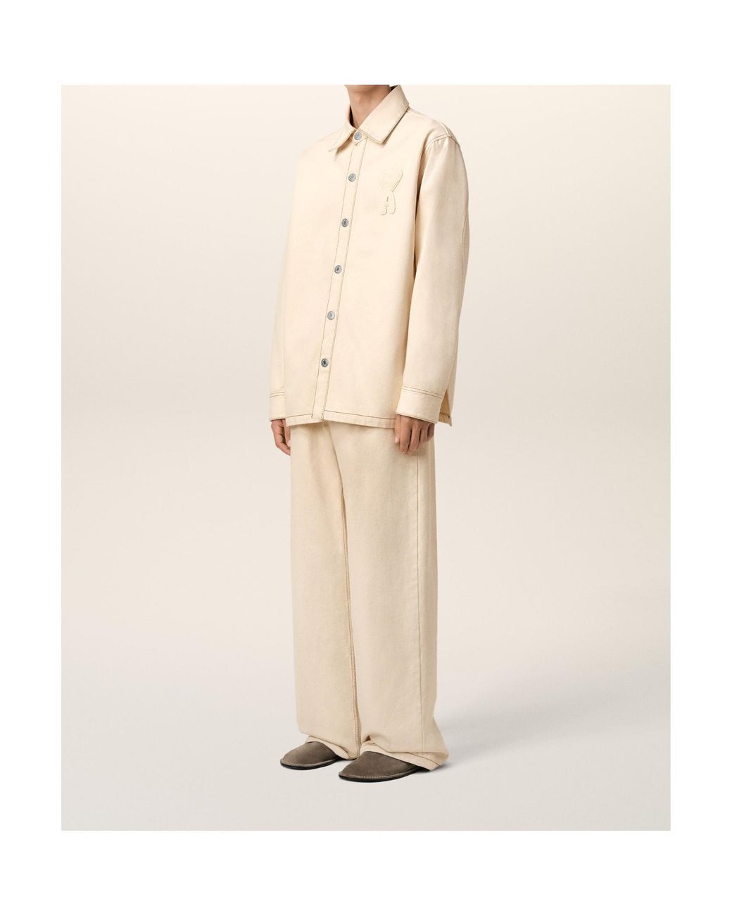 AMI Natural Lapel Long Sleeve Shirt for men