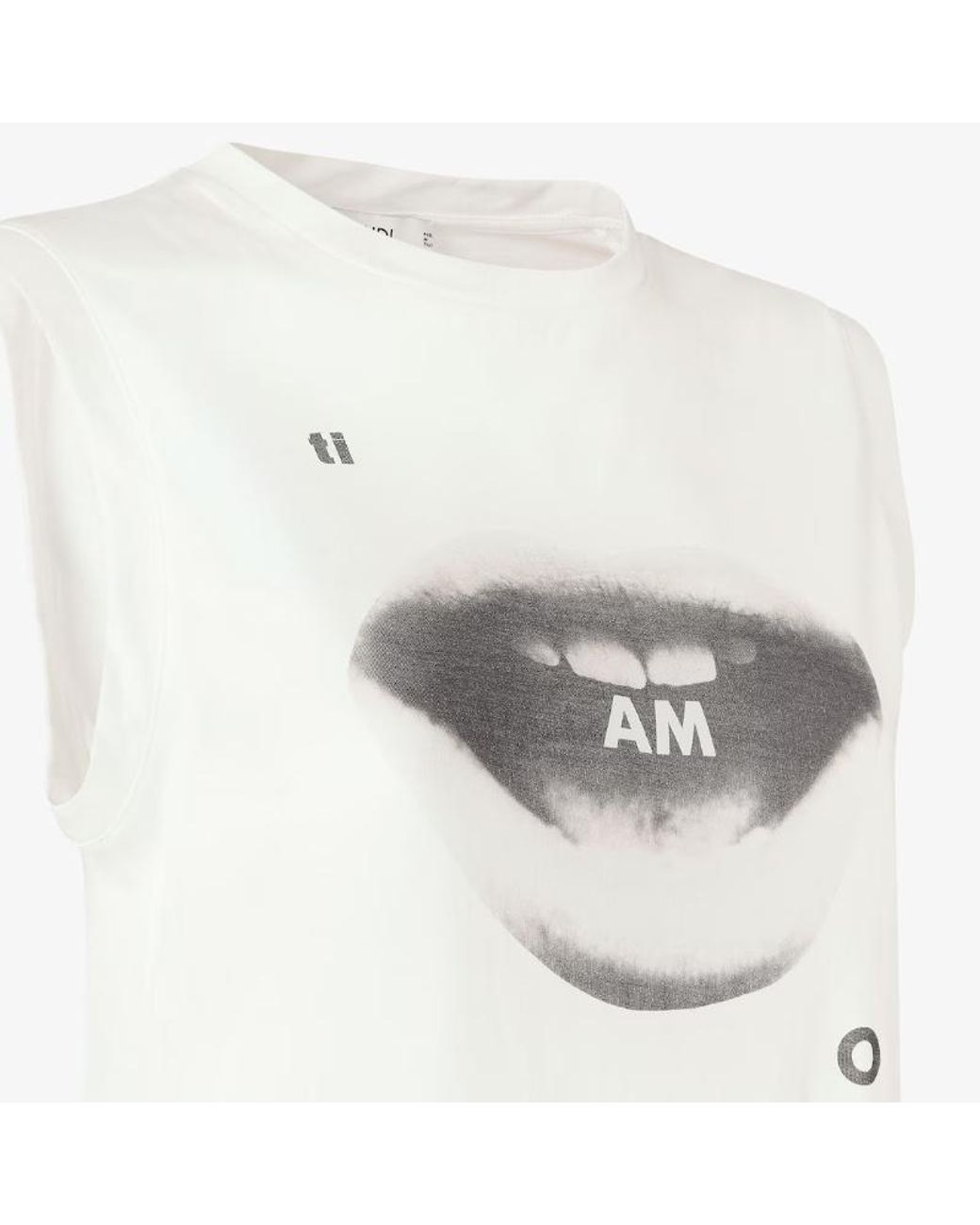 Fendi White Graphic-Print Sleeveless Top