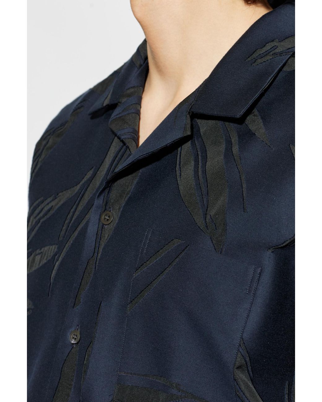 Dries Van Noten Blue Shirt With Embroidery for men