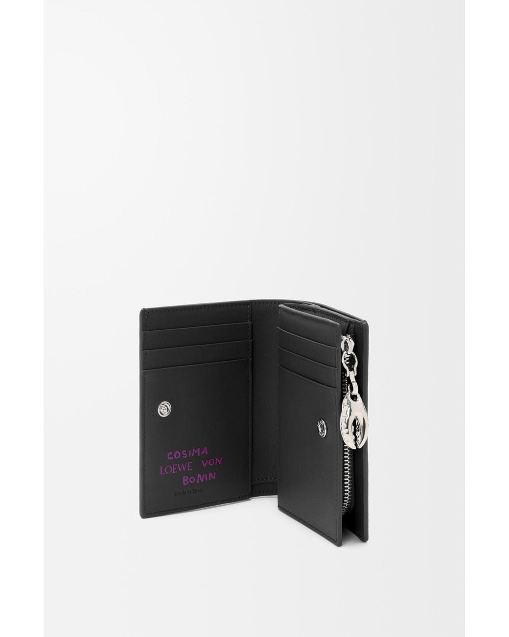 Loewe Black Compact Zip-Around Wallet
