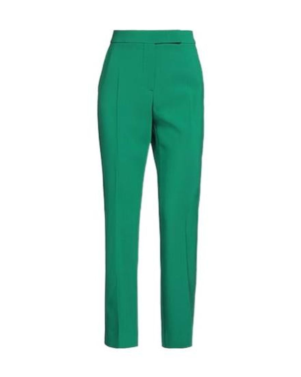 Max Mara Green High-Waisted Straight-Leg Pants