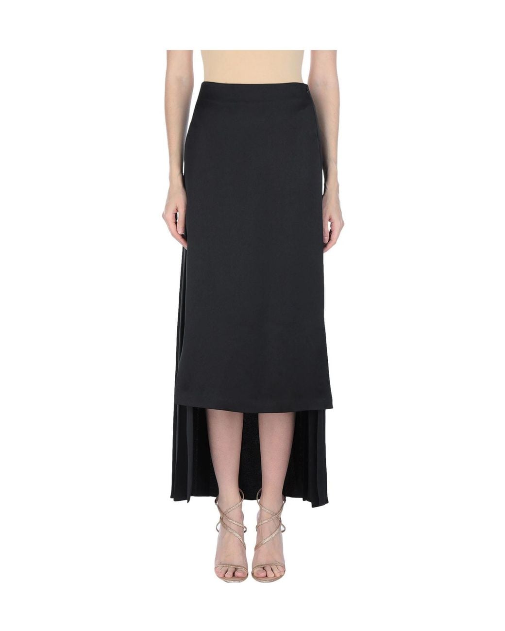 Maison Margiela Black Minimalist Satin Midi Skirt