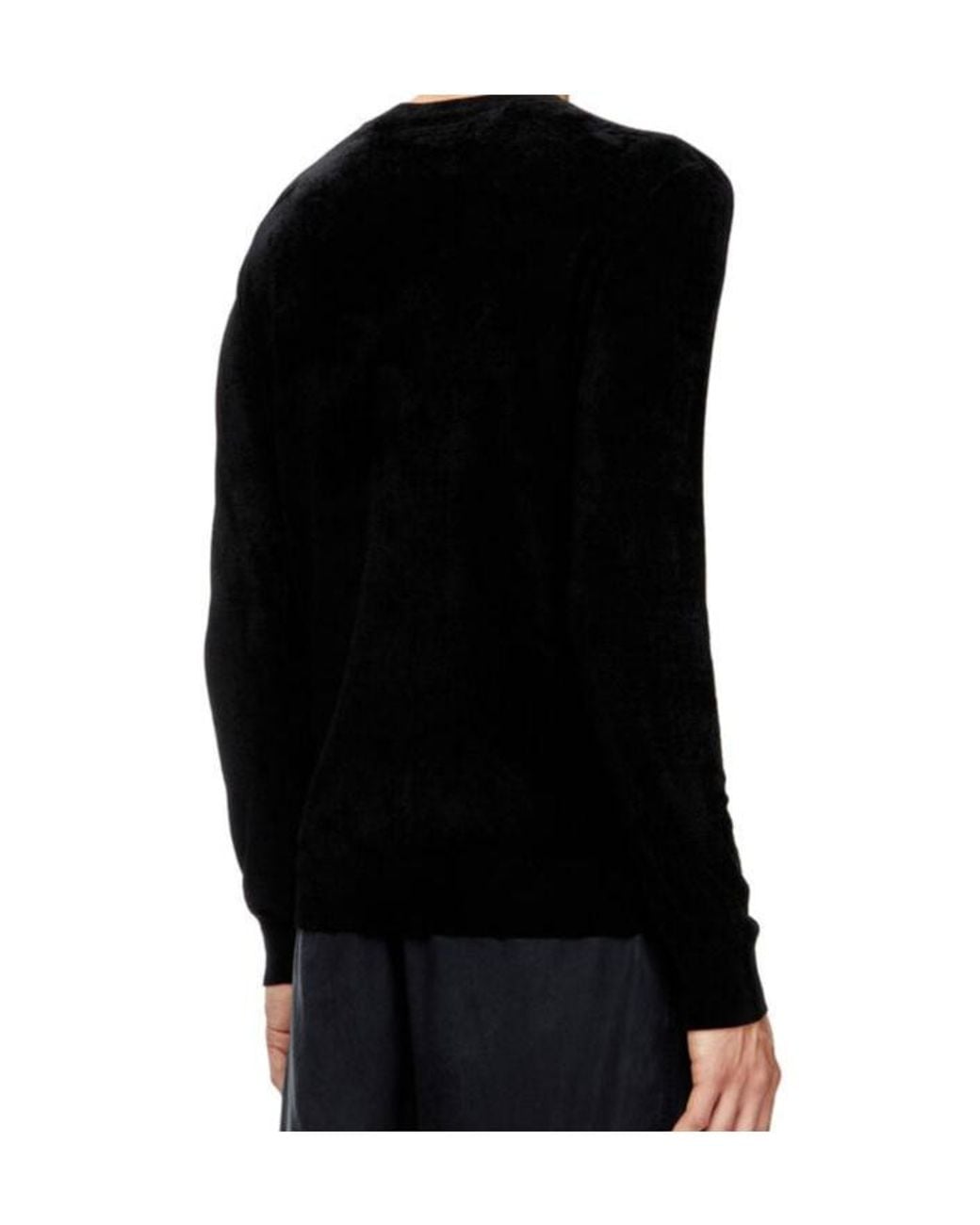 DIESEL Black K-Cevro Round-Neck Oval D Logo Plaque Sweater for men