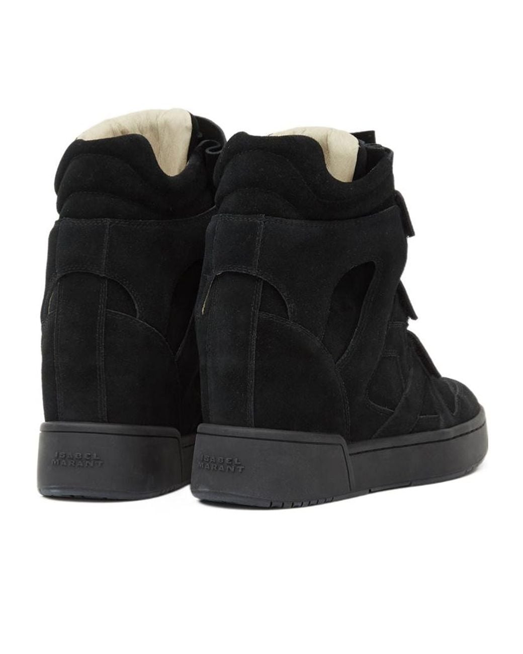 Isabel Marant Black Im3 High-Top Wedge Sneakers