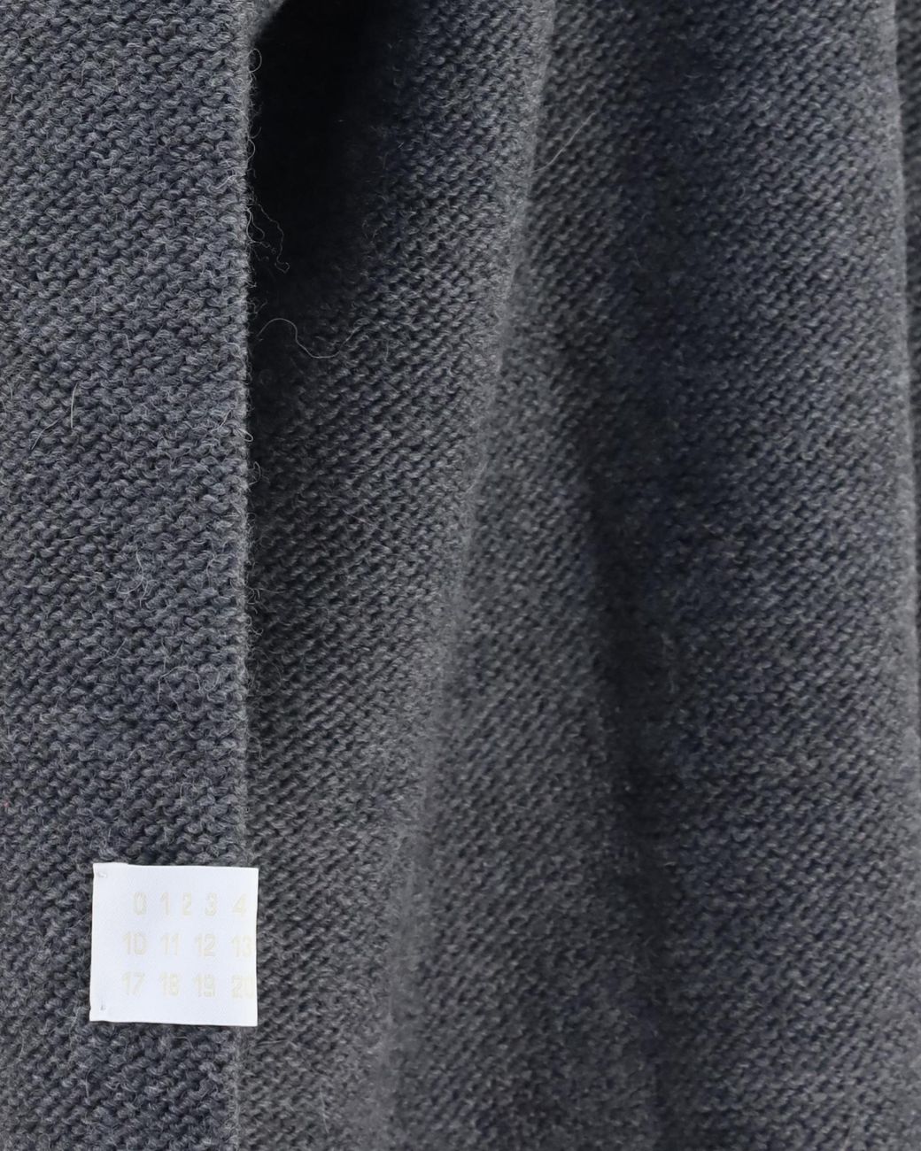 MM6 by Maison Margiela Gray Logo Patch V-Neck Jumper