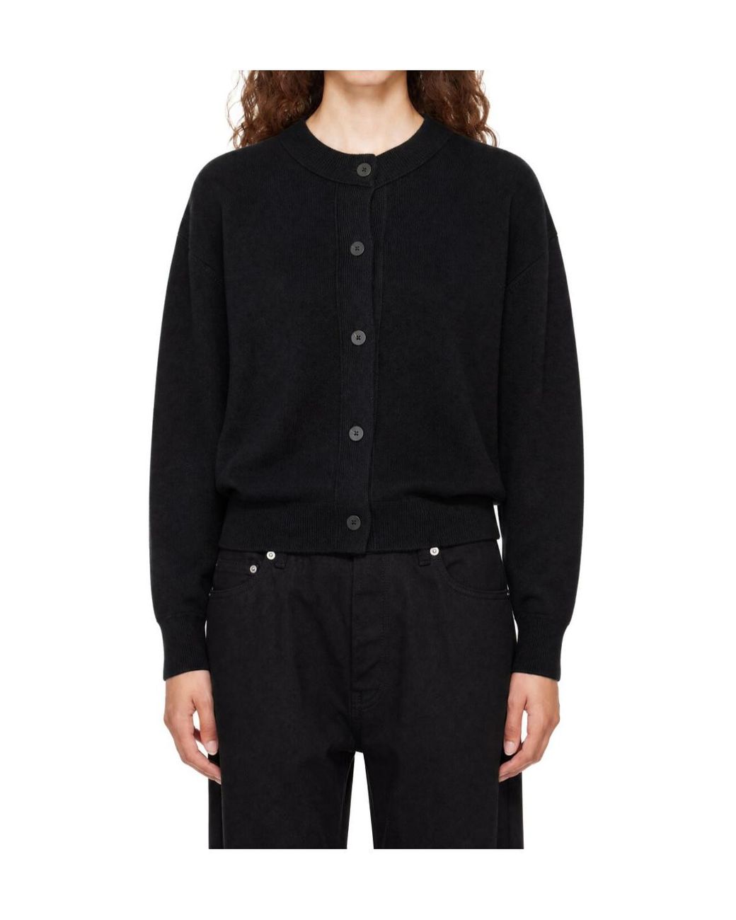 Studio Nicholson Black Arvine Crew Neck Cardigan