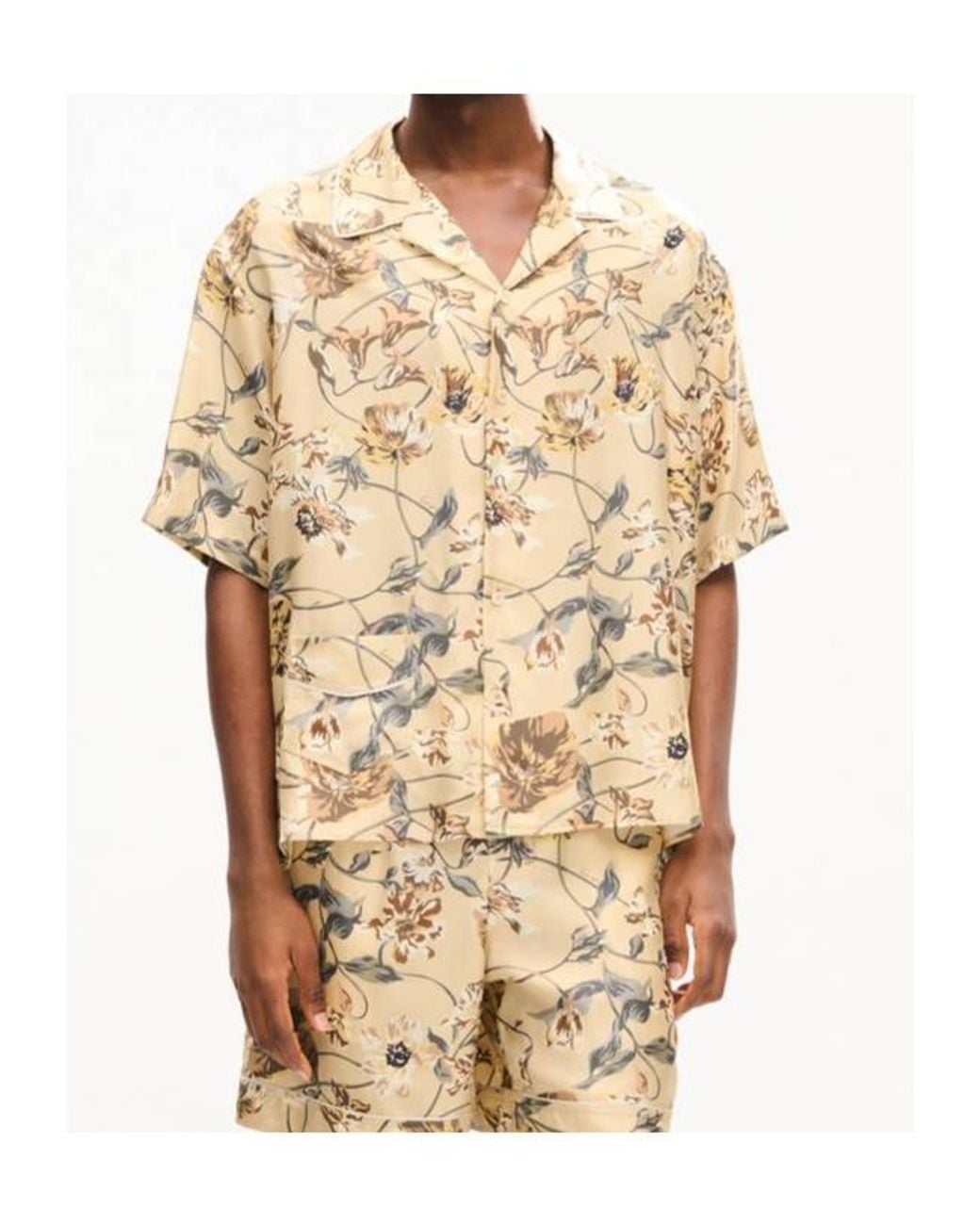 KENZO Natural Floral Short-Sleeve Shirt for men