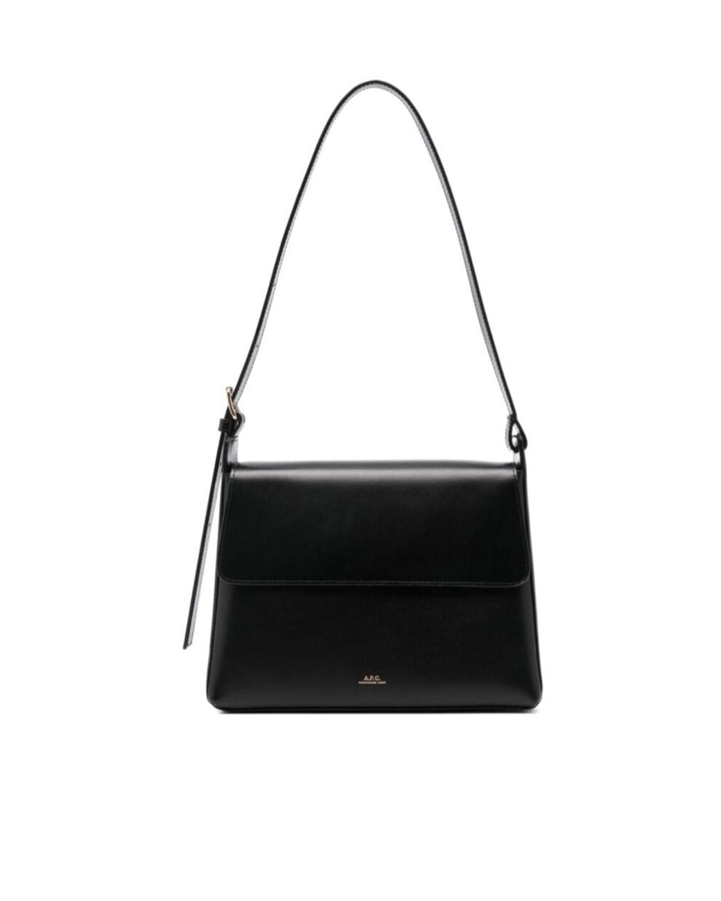 A.P.C. Black Virginie Logo Printed Shoulder Bag