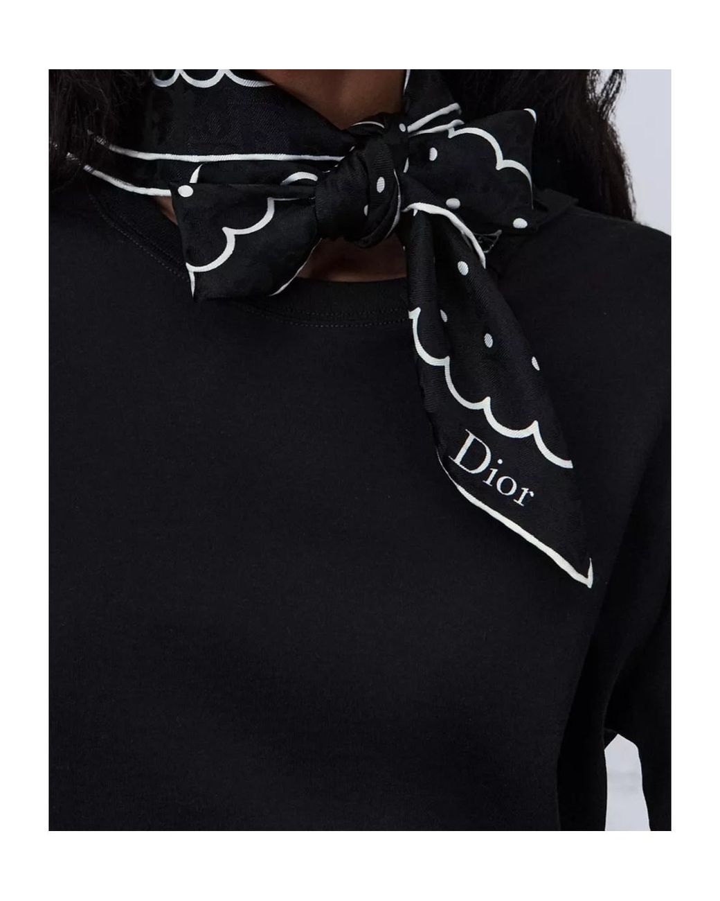 Dior Black Polka Oblique 70 Square Scarf