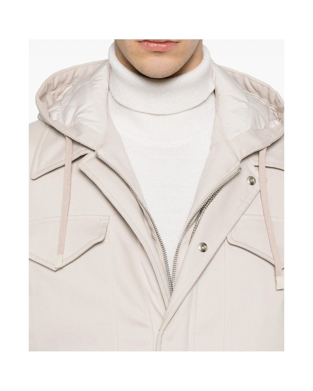 Eleventy Natural Hooded Multi-Pocket Jacket for men