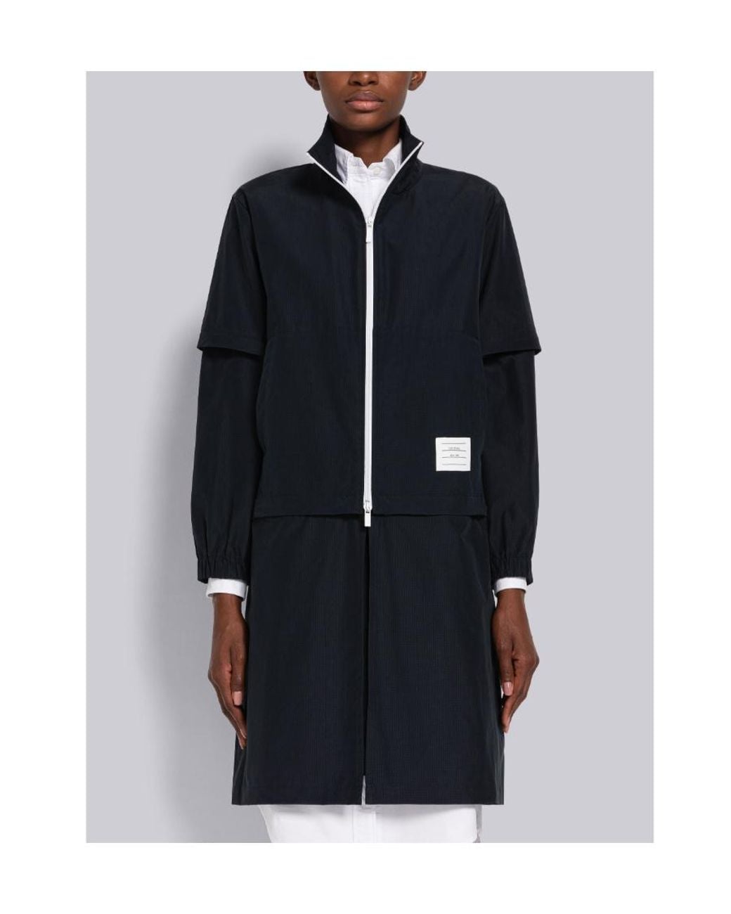 Thom Browne Blue Tear-Resistant 2-In-1 Zippered Casual Jacket