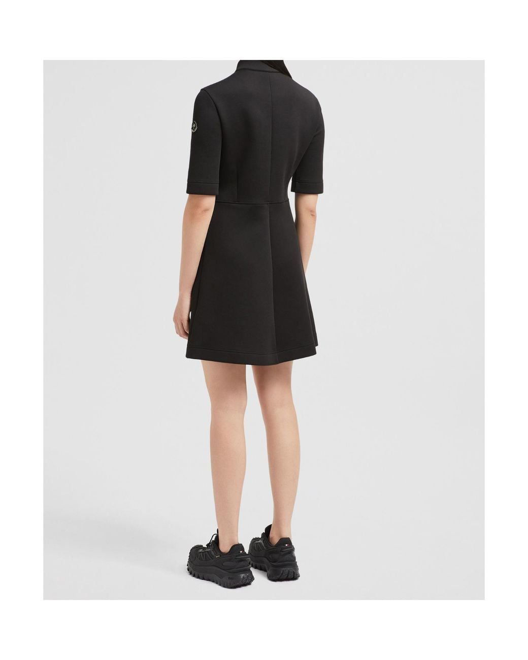 Moncler Black Year Of The Snake Patch Neoprene Mini Dress