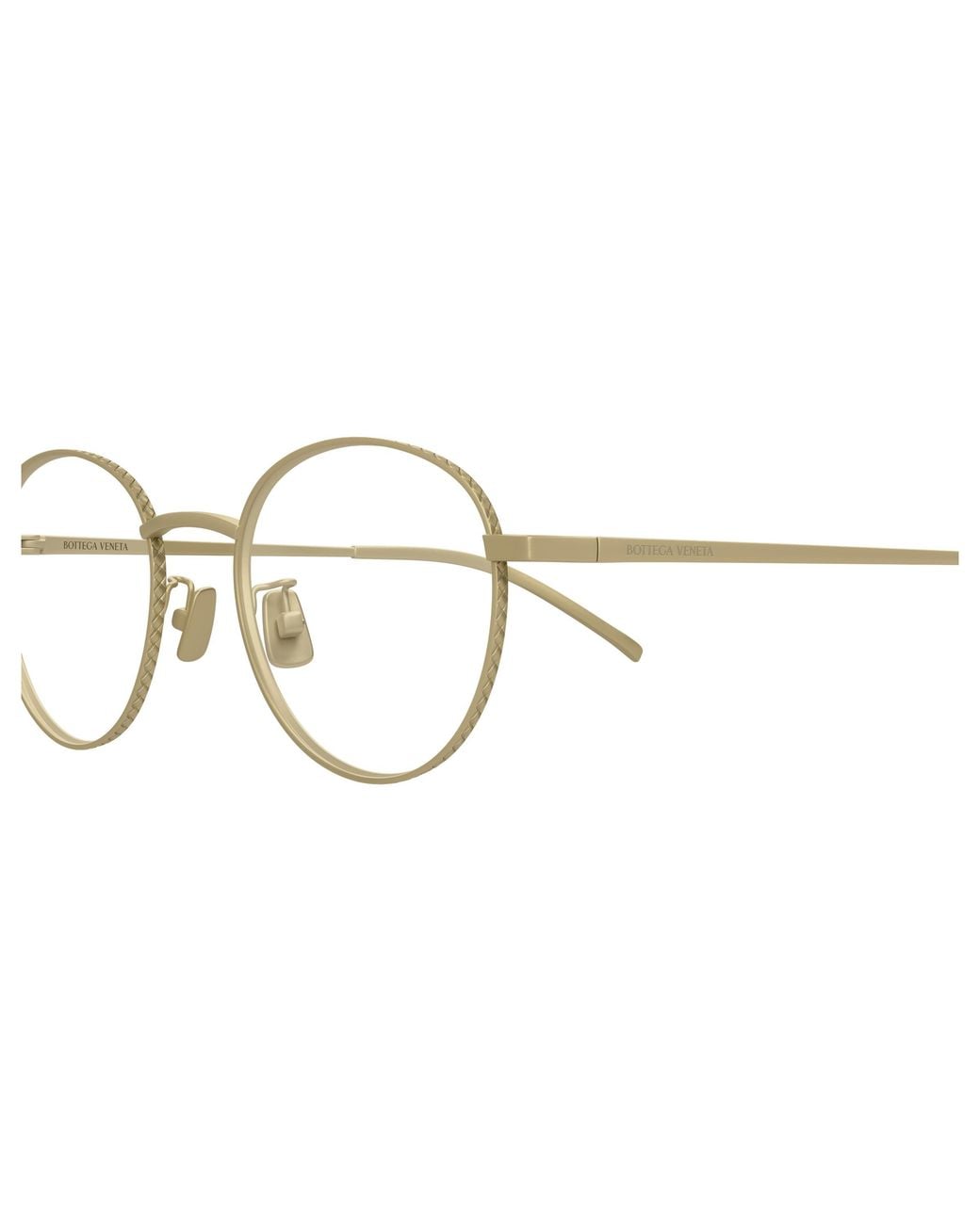 Bottega Veneta White Eyewear Oval Frame Glasses for men