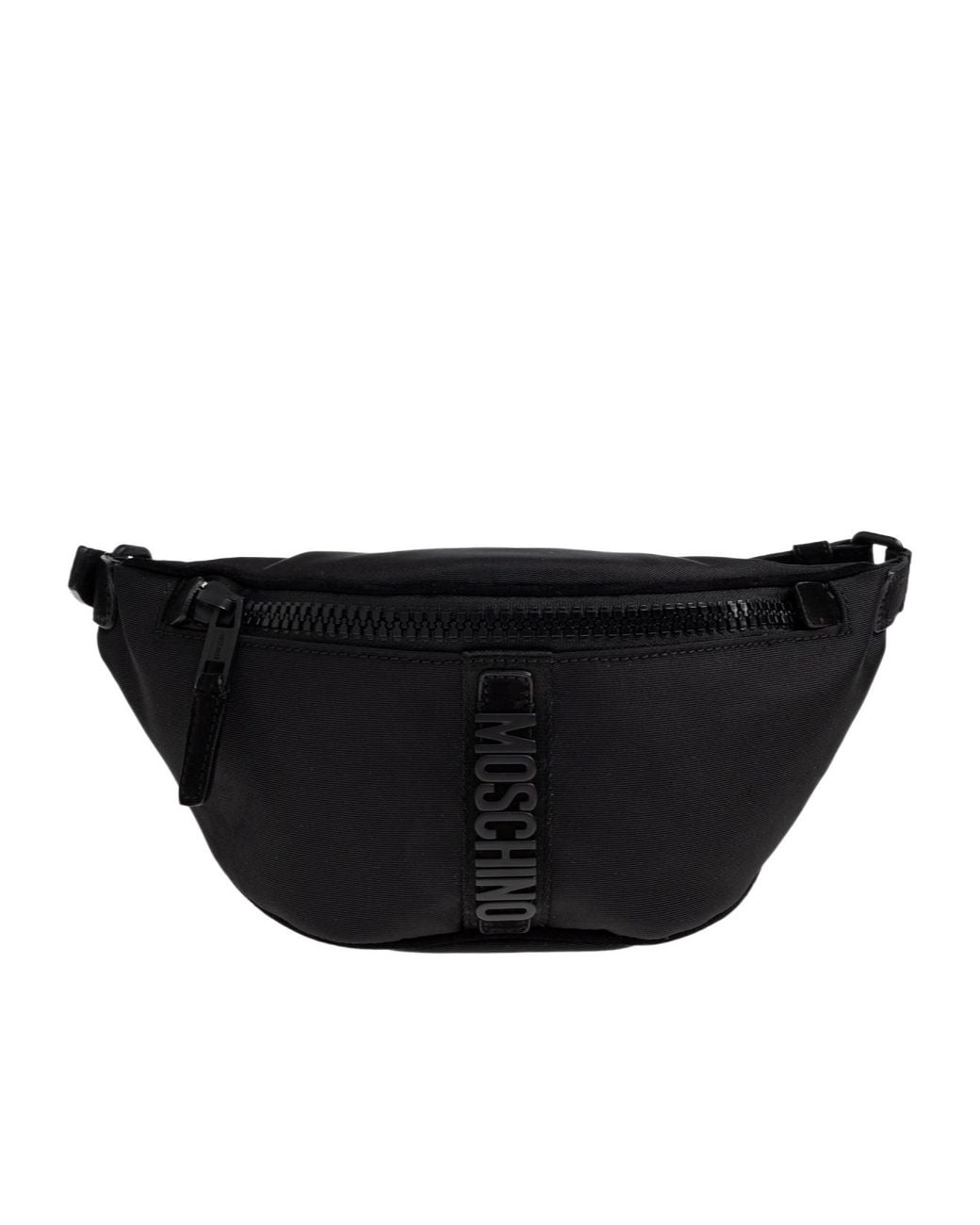 Moschino Black Logo Zip Messenger Bag for men