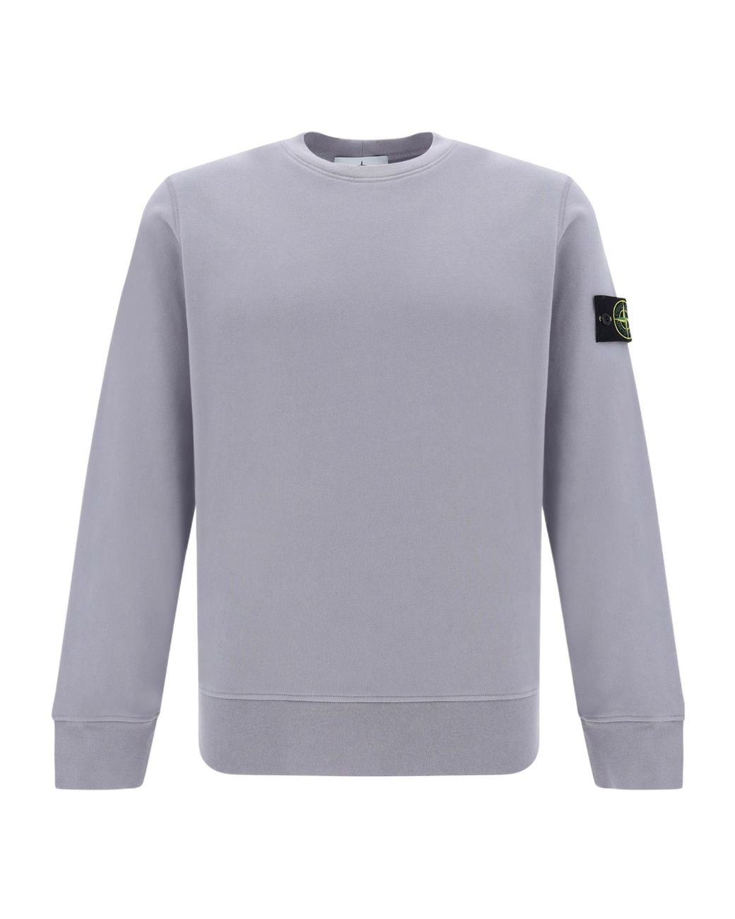 Stone Island Gray Compass Patch Crewneck Sweatshirt for men