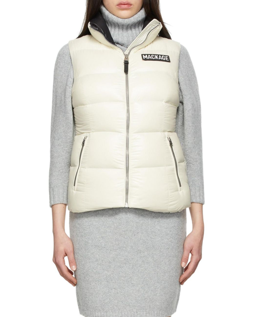 Mackage Gray Logo Quilted Down Gilet