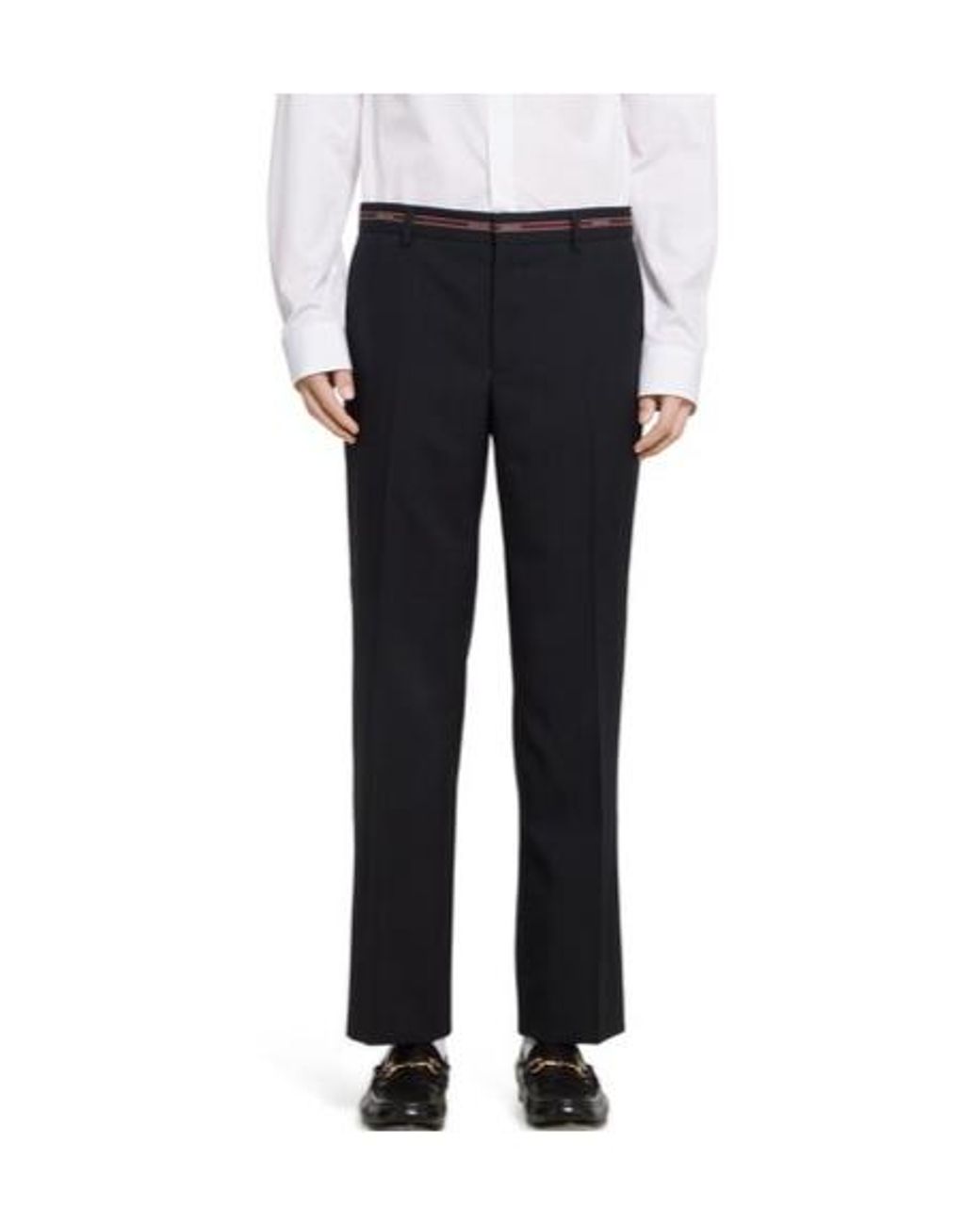 Gucci Black Straight-Leg Tailored Trousers for men