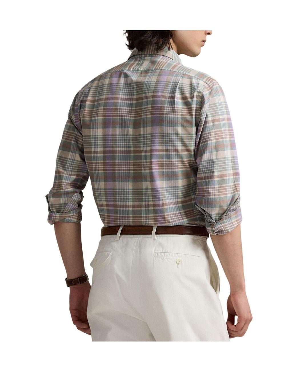 Polo Ralph Lauren Gray Long Sleeve Check Shirt for men