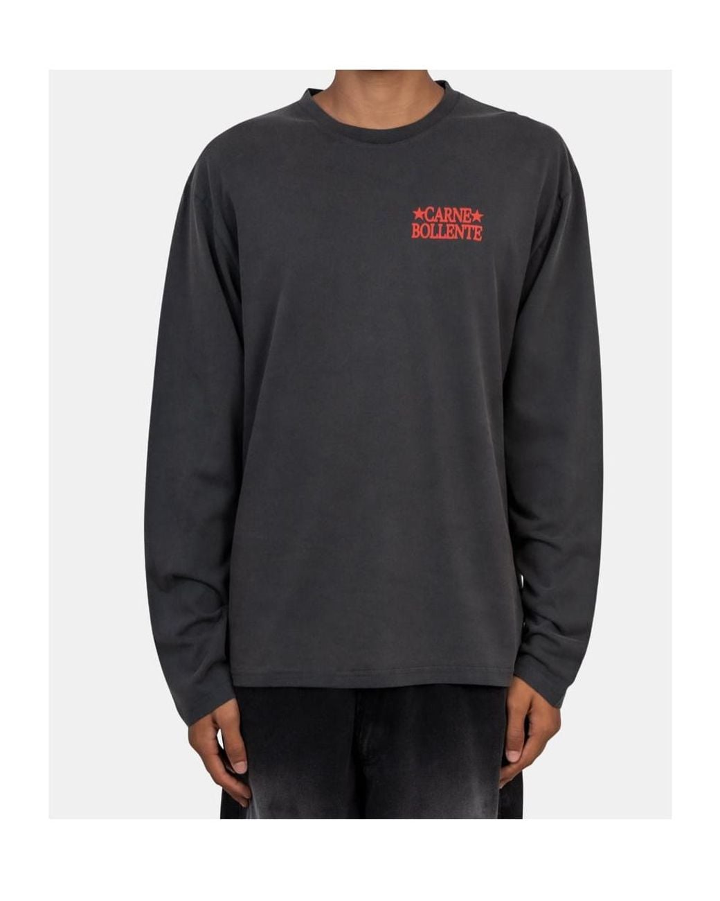 Carne Bollente Black Crew-Neck Long-Sleeve T-Shirt for men