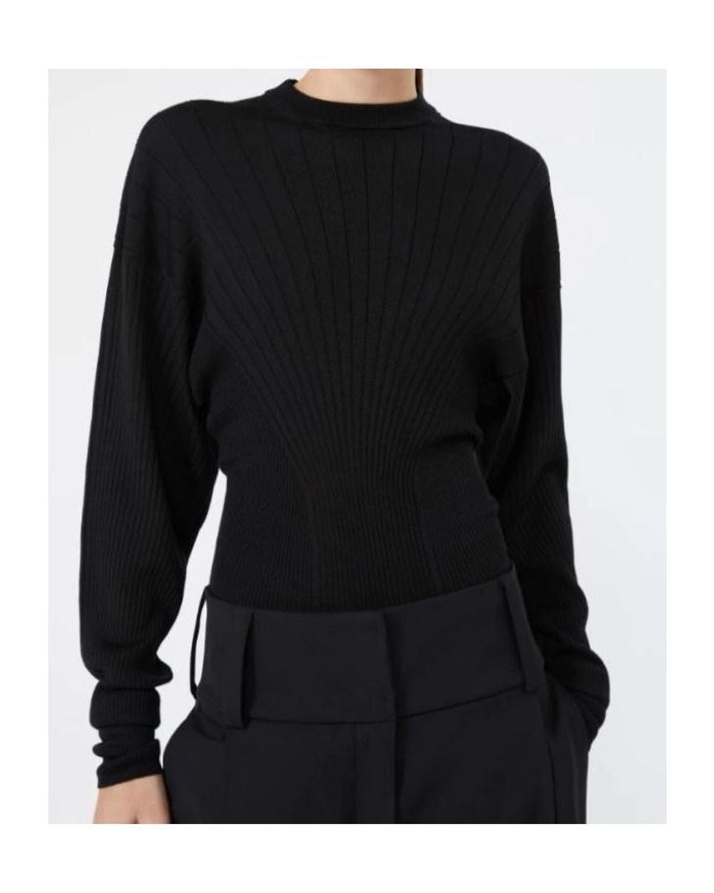 Sportmax Black Long-Sleeve Knit Top