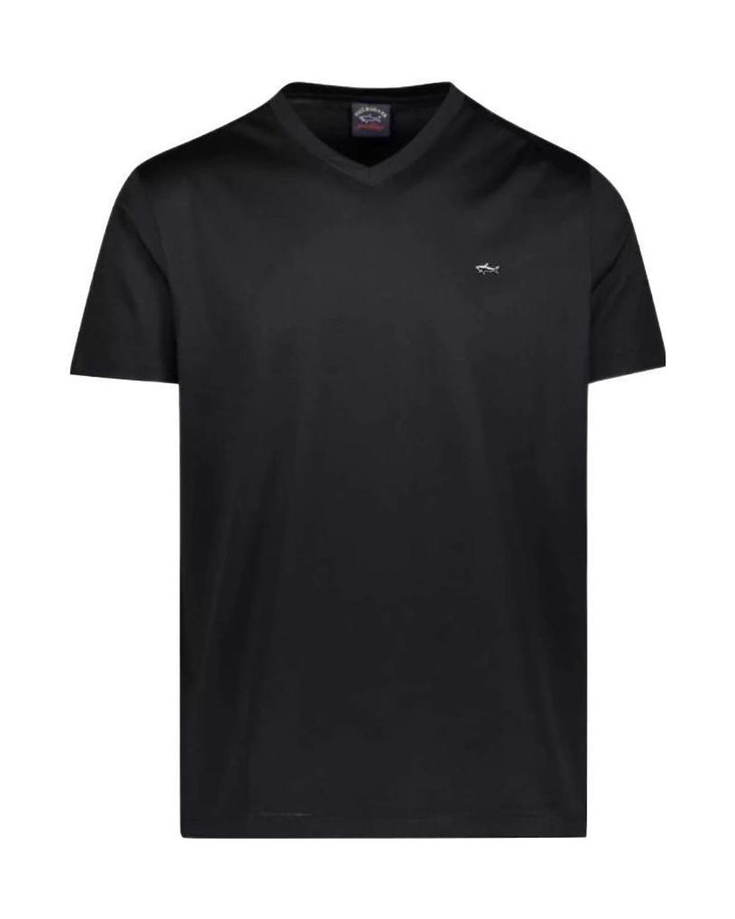 Paul & Shark Black V-Collar Short-Sleeved T-Shirt for men