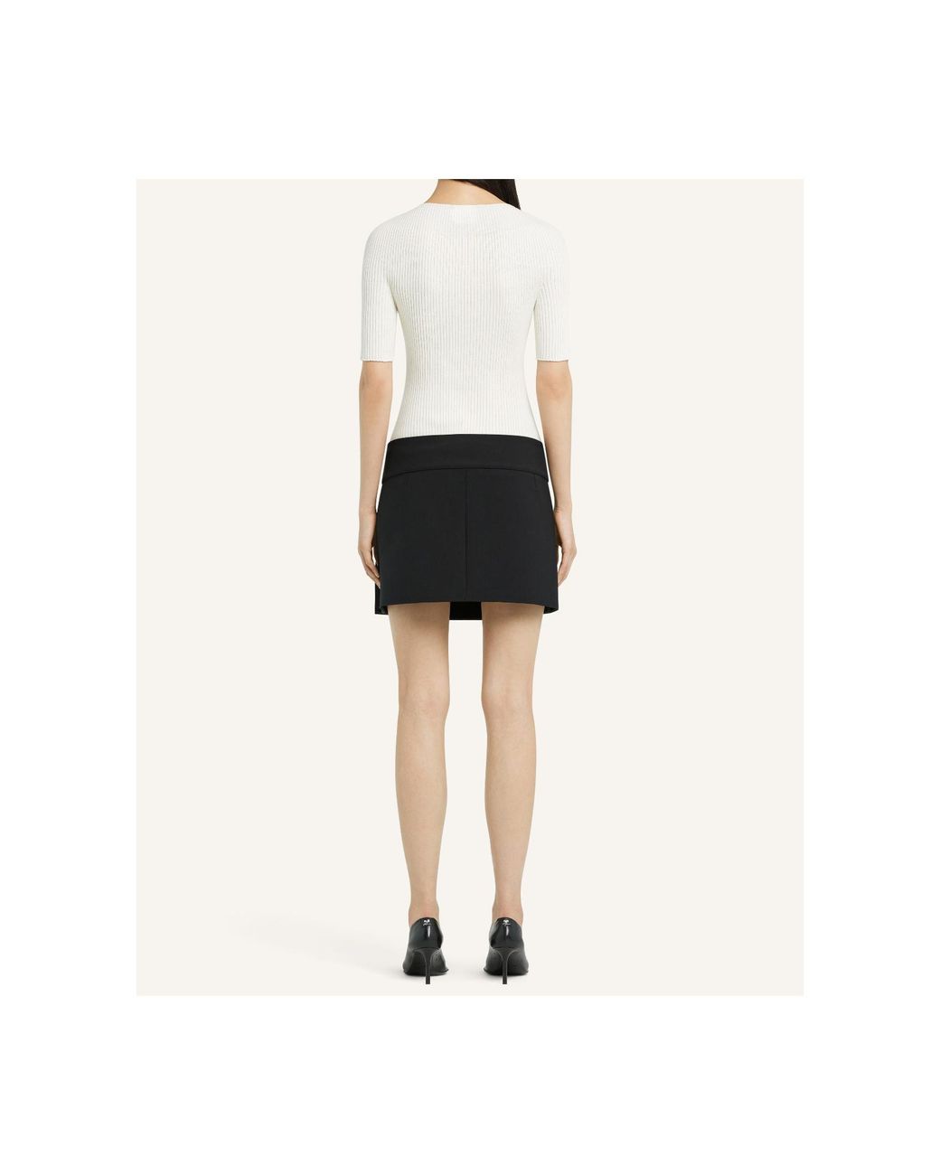 Courreges White Courrèges Logo Embroidered Ribbed-Knit Top