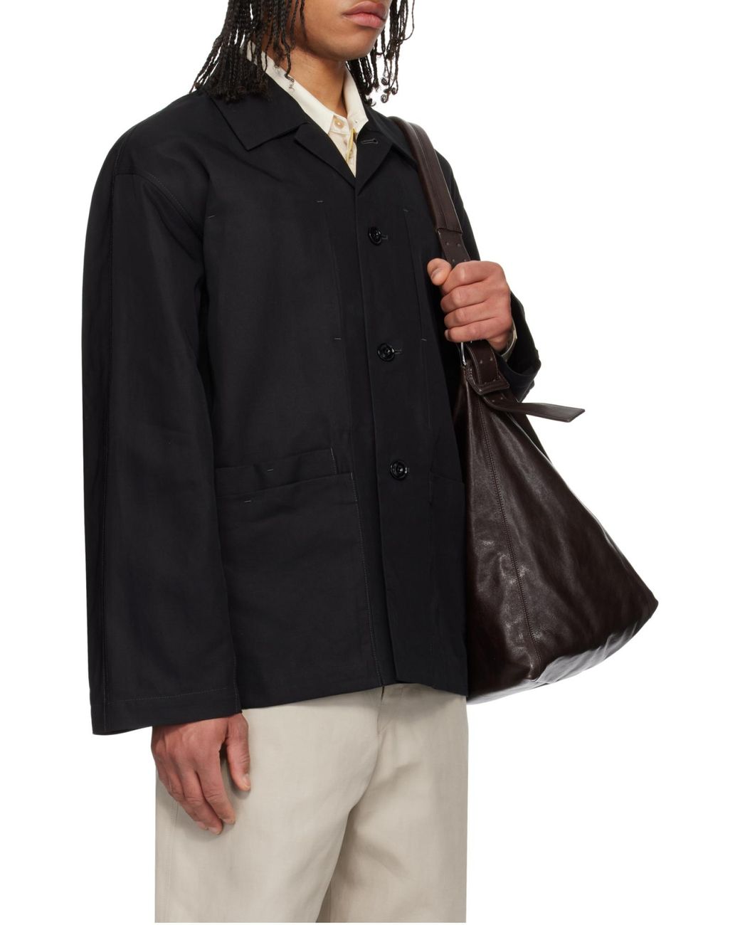 Lemaire Black Boxy Sb Workwear Jacket for men