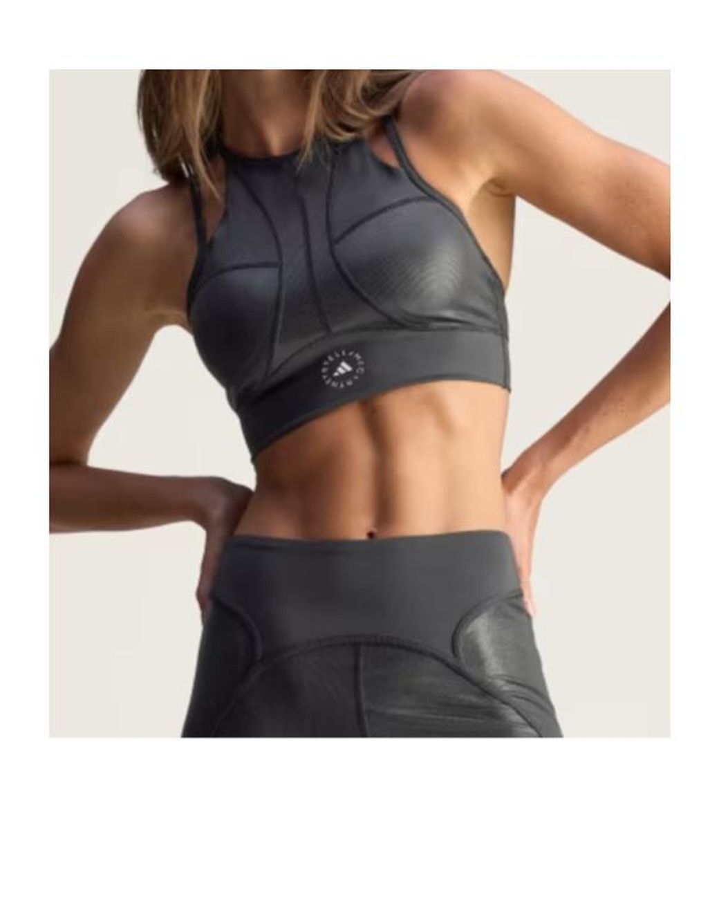 Adidas By Stella McCartney Black Training Micro Dot Crop Top