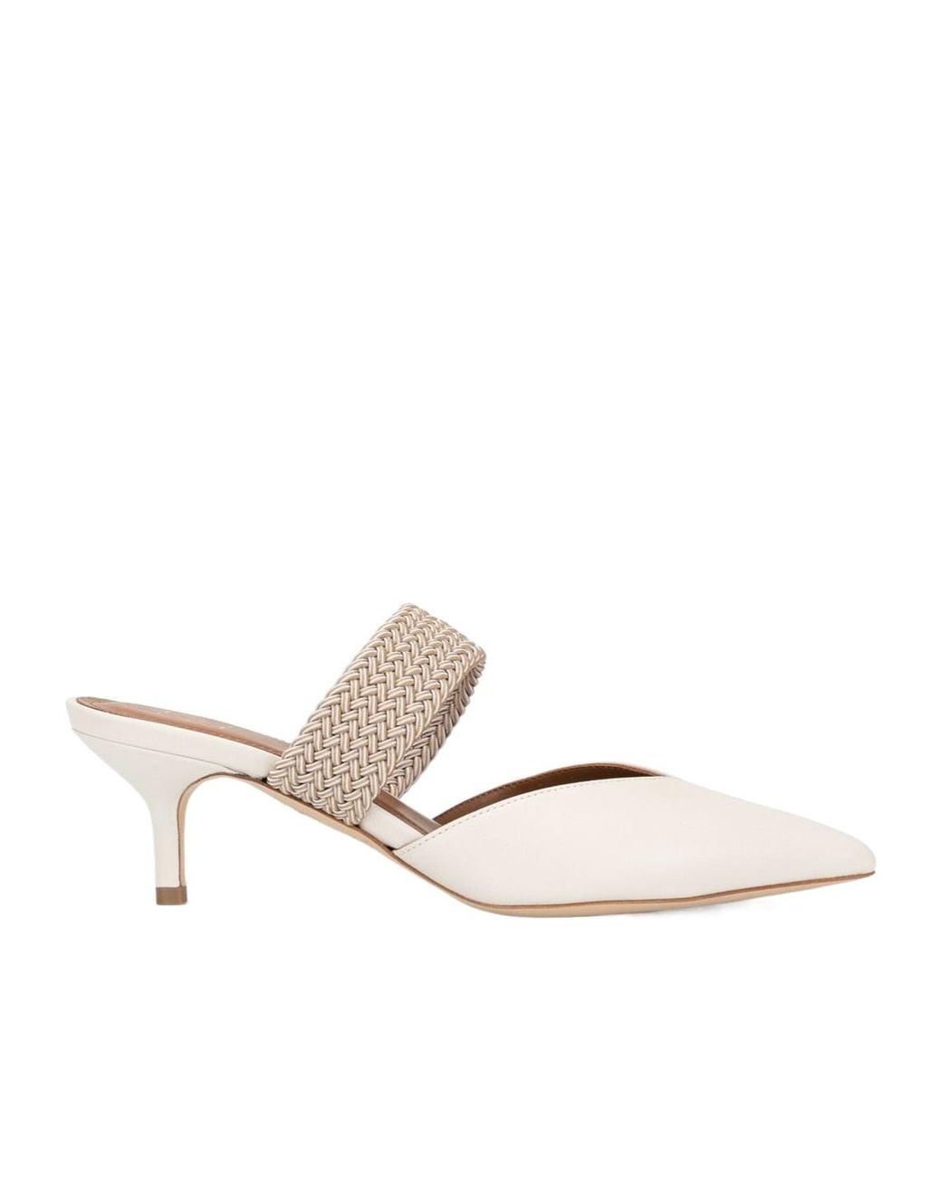 Malone Souliers White Open-Heel Muller Shoes