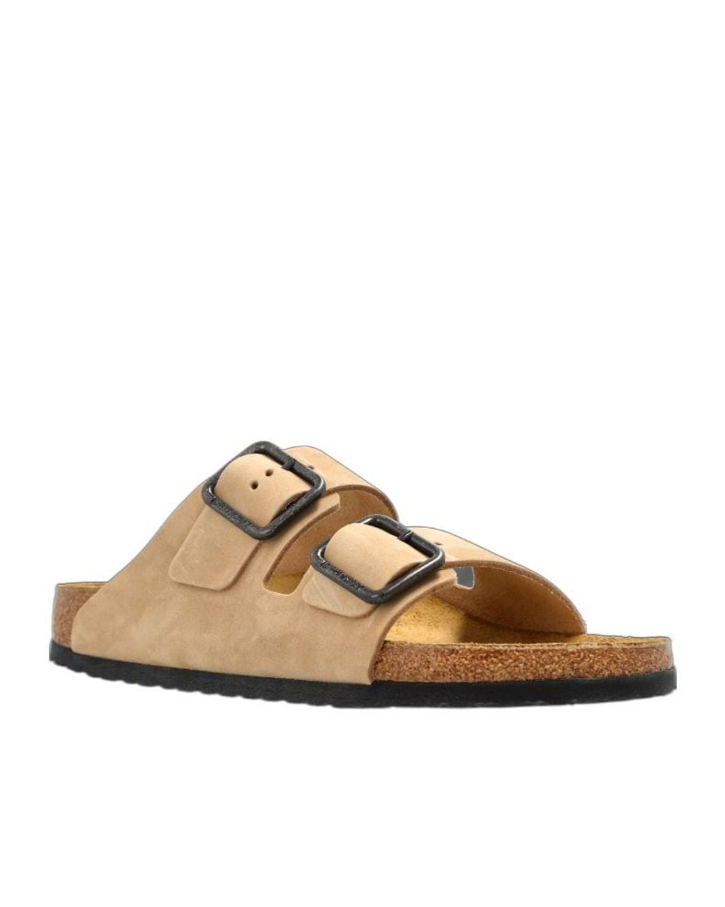 Birkenstock Brown Arizona Buckle Slides for men