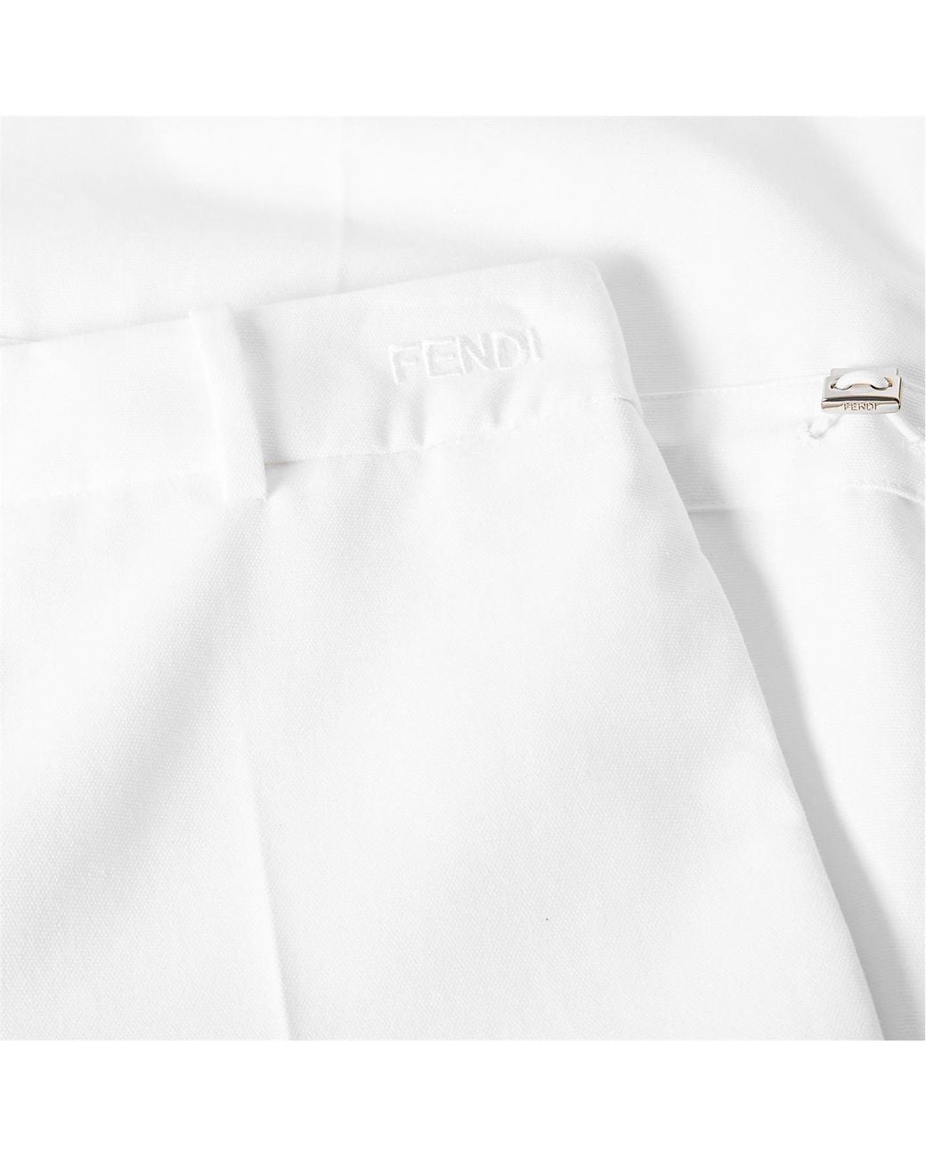 Fendi White Straight Casual Pants