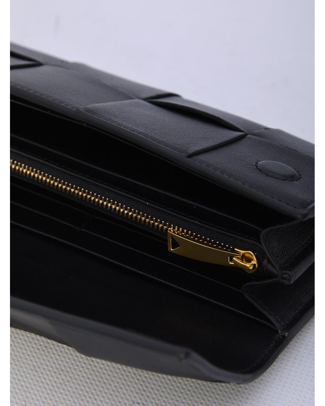 Bottega Veneta Black Cassette Woven Wallet
