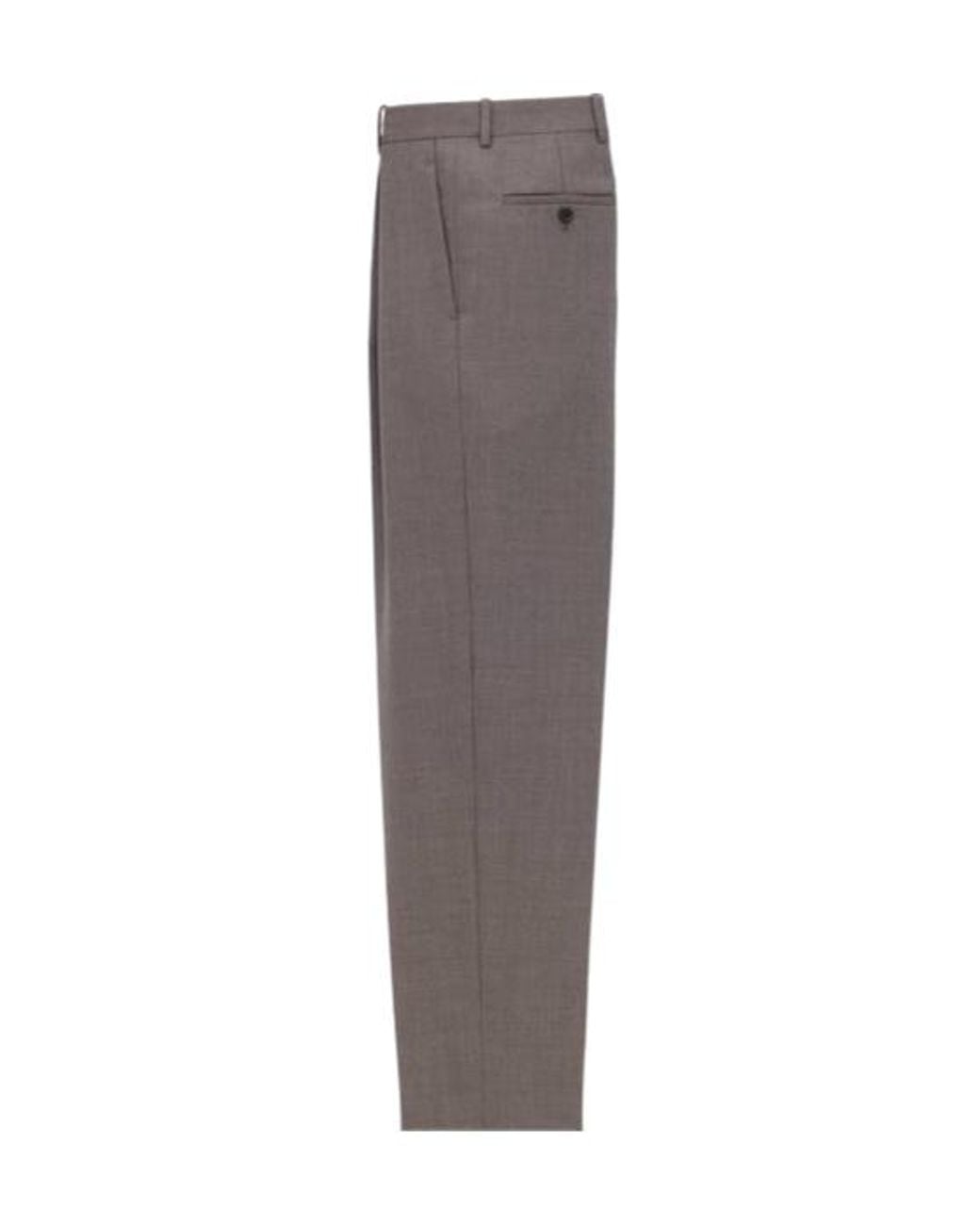 Saint Laurent Gray High Waist Twill Pants for men
