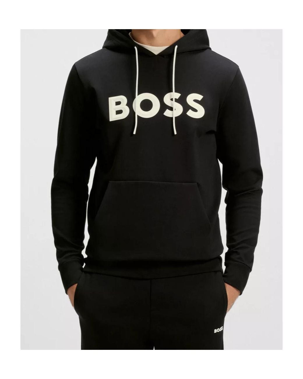 Boss Black Boss Drawstring Long-Sleeved Hoodie for men