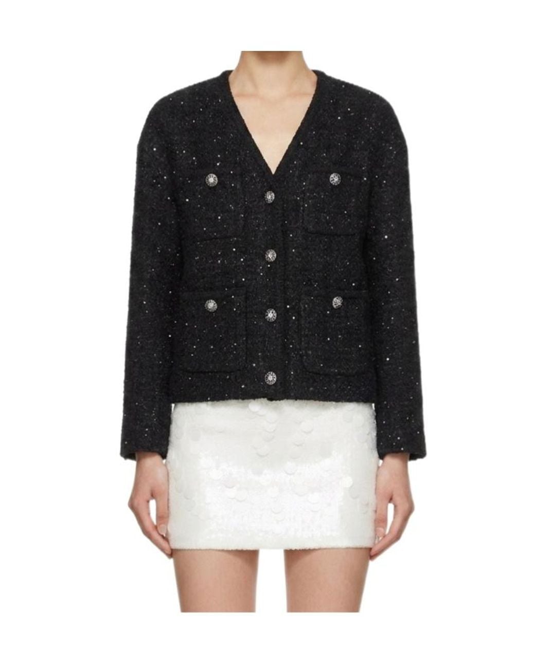 Marissa Chiara Black V-Neck Jacket