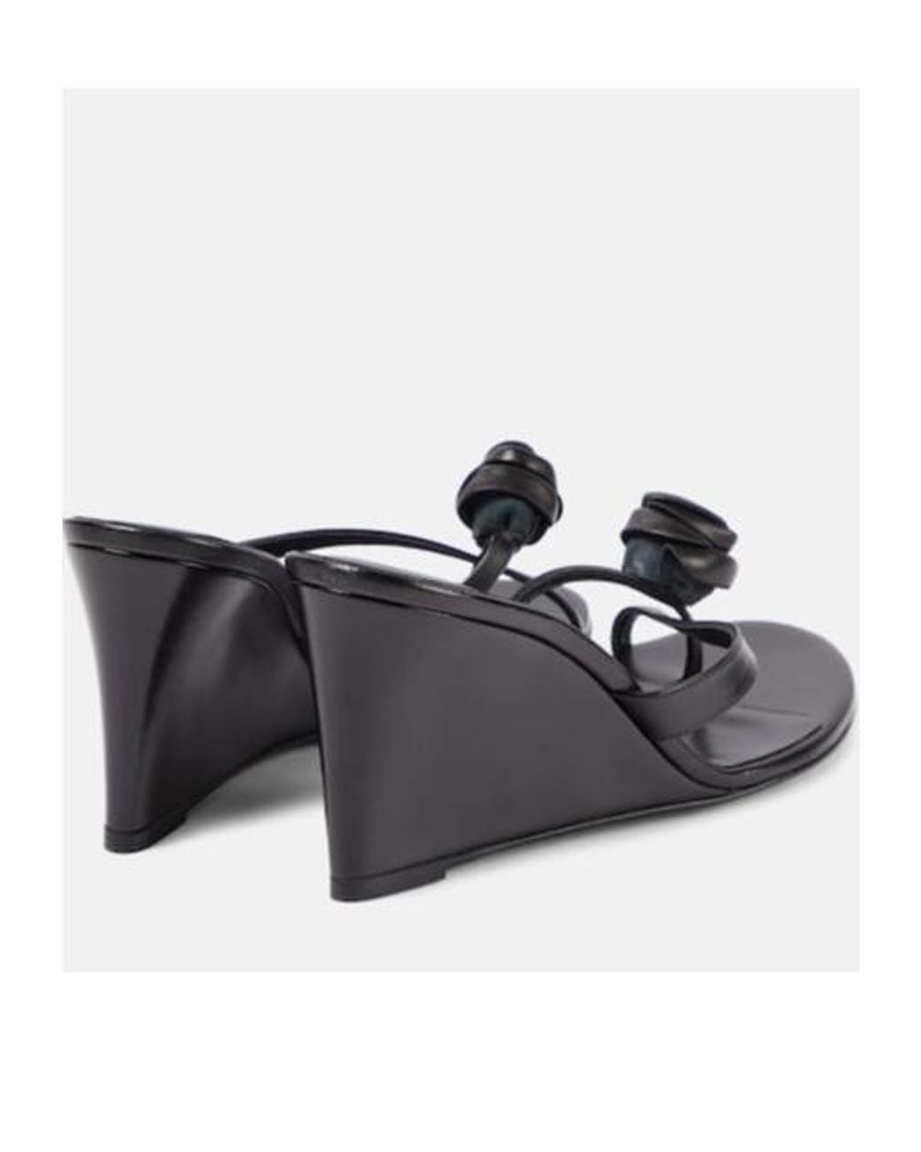 Magda Butrym Multicolor Floral-Appliqué Leather Wedge Mules