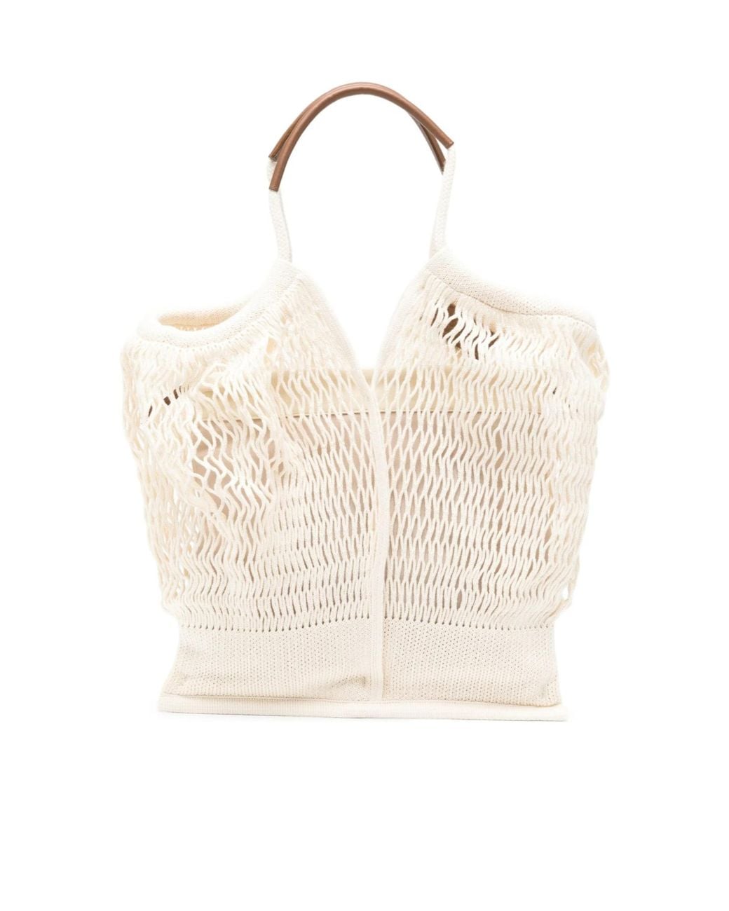 Hereu Natural Knotted Mesh Tote Bag
