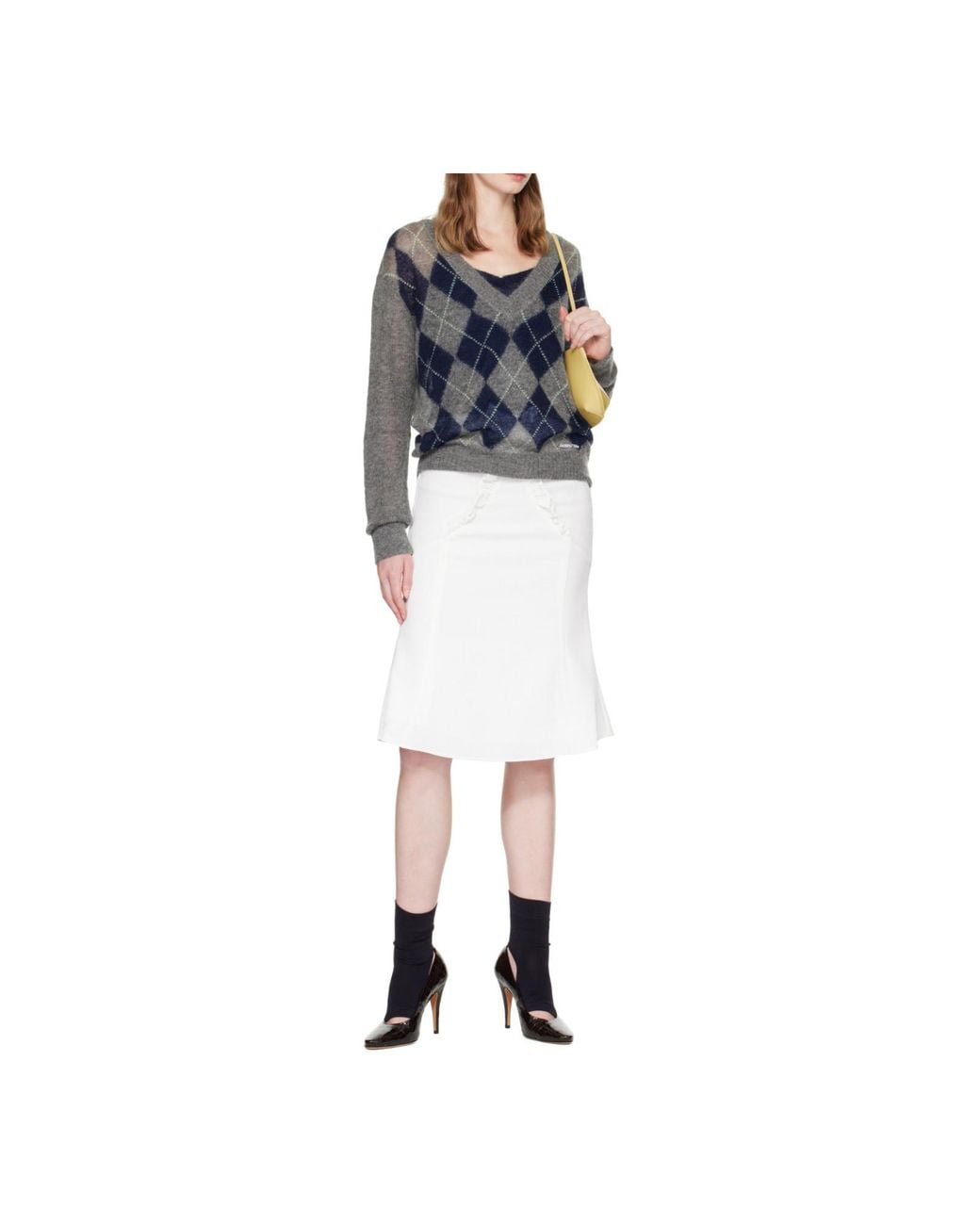 ShuShu/Tong Blue Shushu/Tong Argyle V-Neck Knitted Sweater