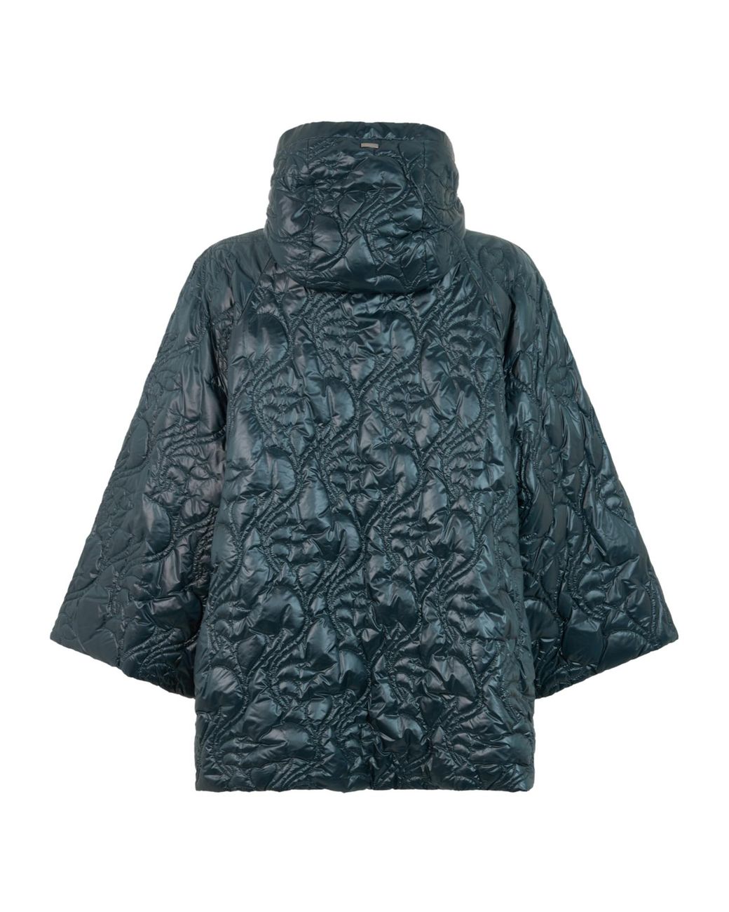 Herno Blue Drawstring High Neck Coat