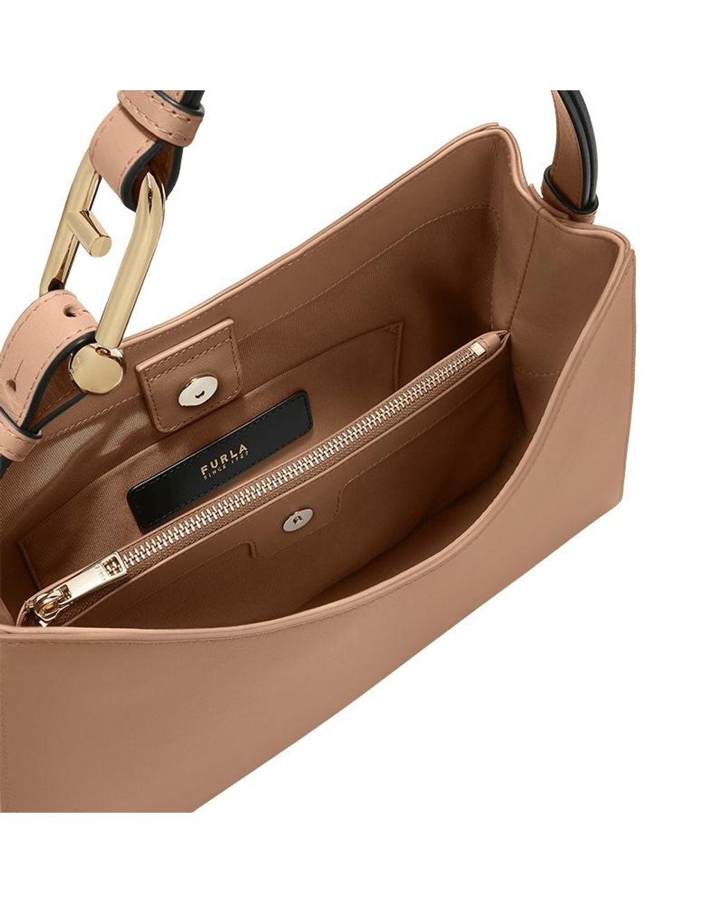 Furla Brown Logo Shoulder Bag