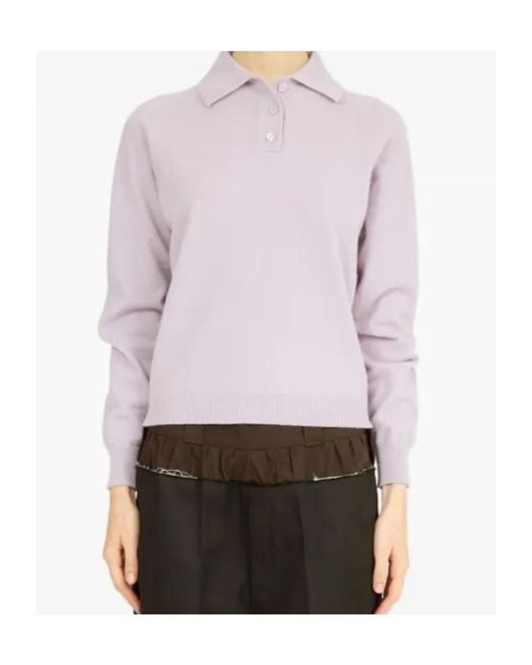 Maison Margiela Pink Four-Stitch Ribbed Knit Top